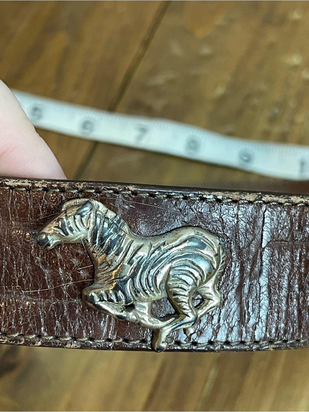 Honest by Brighton leather belt with silvertone animals size 26 - Picture 4 of 8